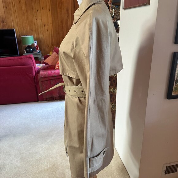 NEW!  MICHAEL KORS Tan Khaki Raincoat - Flawed - XS - Picture 7 of 14